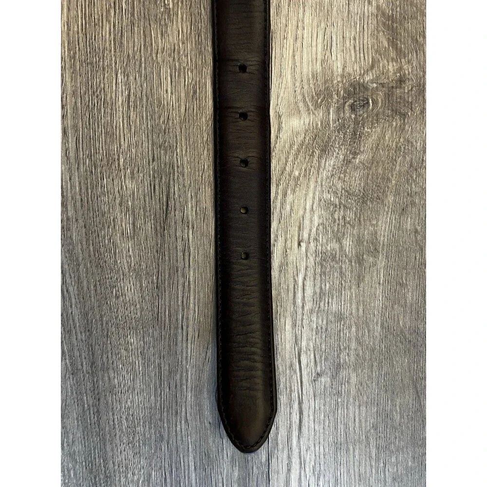 L.L. Bean Dark Brown Full Grain Leather Dress Belt 48 Made In USA